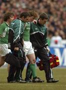 11 February 2006; Brian O'Driscoll, Ireland, leaves the field of play near the end of the second half due to injury. RBS 6 Nations 2006, France v Ireland, Stade de France, Paris, France. Picture credit; Matt Browne / SPORTSFILE