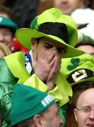 11 February 2006; A Irish rugby fan during the game. RBS 6 Nations 2006, France v Ireland, Stade de France, Paris, France. Picture credit; Matt Browne / SPORTSFILE
