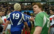 11 February 2006; Ireland captain Brian O'Driscoll watches as the French team leave the field after the game. RBS 6 Nations 2006, France v Ireland, Stade de France, Paris, France. Picture credit; Brendan Moran / SPORTSFILE