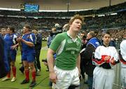 11 February 2006; Ireland captain Brian O'Driscoll leaves the field after defeat by France. RBS 6 Nations 2006, France v Ireland, Stade de France, Paris, France. Picture credit; Brendan Moran / SPORTSFILE
