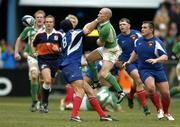 11 February 2006; Peter Stringer, Ireland, contests possession with Julien Bonnaire, France. RBS 6 Nations 2006, France v Ireland, Stade de France, Paris, France. Picture credit; Brendan Moran / SPORTSFILE