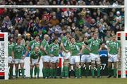11 February 2006; The Irish team await a conversion by France. RBS 6 Nations 2006, France v Ireland, Stade de France, Paris, France. Picture credit; Brendan Moran / SPORTSFILE