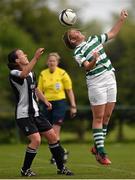 27 April 2014; Chelsey Spain, Shamrock Rovers, in action against Ciara Grant, Raheny United. Bus Éireann Women's National League Final Round, Shamrock Rovers v Raheny United, AUL Complex, Clonshaugh, Dublin. Photo by Sportsfile