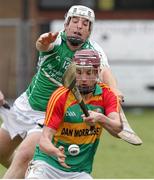 27 April 2014; Henry Vaughan, London, in action against Alan Corcoran, Carlow. GAA All-Ireland Senior Hurling Championship Qualifier Group - Round 1, London v Carlow. Páirc Smárgaid, Ruislip, London, England. Picture credit: Matt Impey / SPORTSFILE