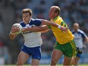 27 April 2014; Fintan Kelly, Monaghan, in action against Neil Gallagher, Donegal. Allianz Football League Division 2 Final, Donegal v Monaghan, Croke Park, Dublin. Picture credit: Ray McManus / SPORTSFILE