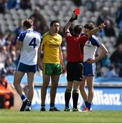 27 April 2014; Referee David Gough sends off no. 8 Rory Kavanagh, Donegal. Allianz Football League Division 2 Final, Donegal v Monaghan, Croke Park, Dublin. Picture credit: David Maher / SPORTSFILE