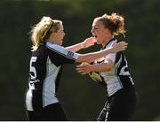 27 April 2014; Mary Waldron, right, Raheny United, celebrates with team-mate Shauna Newman after scoring her side's fourth goal. Bus Éireann Women's National League Final Round, Shamrock Rovers v Raheny United, AUL Complex, Clonshaugh, Dublin. Photo by Sportsfile