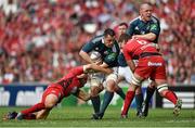 27 April 2014; James Coughlan, Munster, is tackled by Jonny Wilkinson, left, and Juan Smith, Toulon. Heineken Cup, Semi-Final, Toulon v Munster. Stade Vélodrome, Marseille, France. Picture credit: Diarmuid Greene / SPORTSFILE