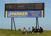 27 April 2014; Young Antrim supporters watching the game under the scoreboard. GAA All-Ireland Senior Hurling Championship Qualifier Group - Round 1, Antrim vWestmeath. Ballycastle, Co. Antrim Picture credit: Oliver McVeigh / SPORTSFILE