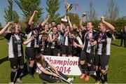 27 April 2014; Raheny United players celebrate with the cup. Bus Éireann Women's National League Final Round, Shamrock Rovers v Raheny United, AUL Complex, Clonshaugh, Dublin. Photo by Sportsfile
