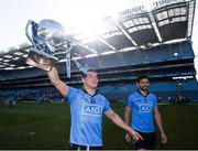 27 April 2014; Dublin players, Paul Flynn and Cian O'Sullivan, celebrate with the cup  after the game. Allianz Football League Division 1 Final, Dublin v Derry, Croke Park, Dublin. Picture credit: Ray McManus / SPORTSFILE