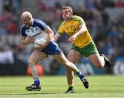 27 April 2014; Dick Clerkin, Monaghan, in action against Patrick McBrearty, Donegal. Allianz Football League Division 2 Final, Donegal v Monaghan, Croke Park, Dublin. Picture credit: David Maher / SPORTSFILE
