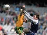 27 April 2014; Rory Beggan, Monaghan, gets to the ball ahead of Mark McHugh, Donegal. Allianz Football League Division 2 Final, Donegal v Monaghan, Croke Park, Dublin. Picture credit: Dáire Brennan / SPORTSFILE