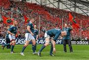 27 April 2014; Munster players Paul O'Connell, right, Dave Kilcoyne, centre, and BJ Botha, left, make their way out for the start of the game. Heineken Cup, Semi-Final, Toulon v Munster. Stade Vélodrome, Marseille, France. Picture credit: Diarmuid Greene / SPORTSFILE