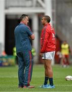27 April 2014; Munster head coach Rob Penney in conversation with Simon Zebo before the game. Heineken Cup, Semi-Final, Toulon v Munster. Stade Vélodrome, Marseille, France. Picture credit: Diarmuid Greene / SPORTSFILE