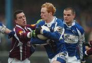 12 February 2006; Padraig Clancy, Laois, in action against Padraic Joyce, Galway. Allianz National Football League, Division 1B, Round 2, Galway v Laois, Tuam Stadium, Tuam, Co. Galway. Picture credit: Ray Ryan / SPORTSFILE