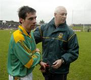 12 February 2006; Meath manager Eamon Barry with Tommy O'Connor at the end of the game. Allianz National Football League, Division 1B, Round 2, Meath v Armagh, Pairc Tailteann, Navan, Co. Meath. Picture credit: Ray McManus / SPORTSFILE