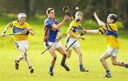 14 February 2006; Brendan Bulger, UL, in action against Fergal Lyons, left and Paddy Hogan, St. Pats. Datapac Fitzgibbon Cup, First Round, St. Pats v UL, St. Pat's Grounds, Drumcondra, Dublin. Picture credit: Damien Eagers / SPORTSFILE