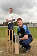 28 April 2014; Leinster Lightning's Kevin O'Brien, right, and John Mooney in attendance at the announcement of Newstalk FM as the new sponsor for Cricket Ireland Inter-Provincial. Leinster Cricket Club, Observatory Lane, Rathmines, Dublin. Picture credit: David Maher / SPORTSFILE