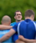 28 April 2014; Leinster's Devin Toner in a team huddle during squad training ahead of their Celtic League 2013/14, Round 21, game against Ulster on Friday. Leinster Rugby Squad Training, Rosemount, UCD, Belfield, Dublin. Picture credit: Ramsey Cardy / SPORTSFILE