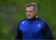 28 April 2014; Leinster's Jamie Heaslip arrives for squad training ahead of their Celtic League 2013/14, Round 21, game against Ulster on Friday. Leinster Rugby Squad Training, Rosemount, UCD, Belfield, Dublin. Picture credit: Ramsey Cardy / SPORTSFILE