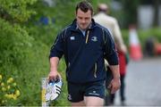 28 April 2014; Leinster's Cian Healy arrives for squad training ahead of their Celtic League 2013/14, Round 21, game against Ulster on Friday. Leinster Rugby Squad Training, Rosemount, UCD, Belfield, Dublin. Picture credit: Ramsey Cardy / SPORTSFILE