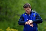 28 April 2014; Leinster's Brian O'Driscoll arrives for squad training ahead of their Celtic League 2013/14, Round 21, game against Ulster on Friday. Leinster Rugby Squad Training, Rosemount, UCD, Belfield, Dublin. Picture credit: Ramsey Cardy / SPORTSFILE