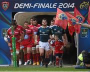 27 April 2014; Damien Varley, Munster, leads his side out ahead of the game. Heineken Cup, Semi-Final, Toulon v Munster. Stade Vélodrome, Marseille, France. Picture credit: Stephen McCarthy / SPORTSFILE