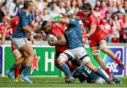 27 April 2014; Mathieu Bastareaud, Toulon, is tackled by CJ Stander and James Downey, Munster. Heineken Cup, Semi-Final, Toulon v Munster. Stade Vélodrome, Marseille, France. Picture credit: Roberto Bregani / SPORTSFILE