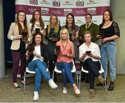 30 April 2014; Winners of the Bus Eireann Women's National League Team of the Year for the 2013-14 season, from left, back row, Niamh Reid, Raheny United, Emma Hansberry, Castlebar Celtic, Julie Ann Russell, Peamount United, Ciara Grant, Raheny United, Sinead Taylor, Galway, and Aine O'Gorman, Peamount United Front row, from left, Jessica Glesson, Wexford Youths Women, Stephanie Roche, Peamount United, and Lynsey McKey, Galway. Bus Eireann Women’s National League Awards, Aviva Stadium, Lansdowne Road, Dublin. Picture credit: David Maher / SPORTSFILE