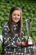 30 April 2014; Katie McCabe, Raheny United, winner of  the Bus Eireann Women’s National League Young Player of the Year Award. Bus Eireann Women’s National League Awards, Aviva Stadium, Lansdowne Road, Dublin. Picture credit: David Maher / SPORTSFILE