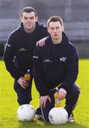 17 February 2006; DCU vice-captain Paul Casey with fellow DCU player Sean Johnston, at photocall to announce Club Energise as the official sports drink for the Datapac Sigerson Cup. The four remaining teams are DCU, UUJ, UCC and QUB, who will play on the 24th of February in DCU. Parnell Park, Dublin. Picture credit: Brian Lawless / SPORTSFILE