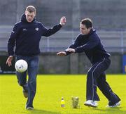 17 February 2006; DCU players Eoin Lennon, left, and Declan Lally, at photocall to announce Club Energise as the official sports drink for the Datapac Sigerson Cup. The four remaining teams are DCU, UUJ, UCC and QUB, who will play on the 24th of February in DCU. Parnell Park, Dublin. Picture credit: Brian Lawless / SPORTSFILE