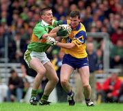 20 June 1999; Brian Considine of Clare in action against Dara Ó Sé of Kerry during the Bank of Ireland Munster Senior Football Championship semi-final match between Kerry and Clare at Fitzgerald Stadium in Killarney, Kerry. Photo by Brendan Moran/Sportsfile
