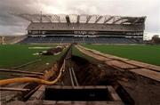 19 January 1995; A general view of work on the pitch at Croke Park in Dublin. Photo by David Maher/Sportsfile
