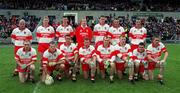 20 June 1999; The Derry team ahead of the Bank of Ireland Ulster Senior Football Championship quarter-final match between Derry and Cavan at Casement Park in Belfast. Photo by David Maher/Sportsfile