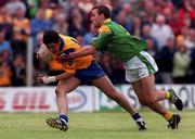 30 May 1999; Francie Grehan of Roscommon in action against Colin Regan of Leitrim during the Bank of Ireland Connacht Senior Football Championship quarter-final match between Leitrim and Roscommon at Páirc Seán Mac Diarmada in Carrick-on-Shannon, Leitrim. Photo by Brendan Moran/Sportsfile