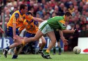 30 May 1999; James Phelan of Leitrim in action against Tom Ryan of Roscommon during the Bank of Ireland Connacht Senior Football Championship quarter-final match between Leitrim and Roscommon at Páirc Seán Mac Diarmada in Carrick-on-Shannon, Leitrim. Photo by Brendan Moran/Sportsfile