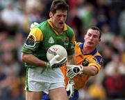 30 May 1999; Jason Ward of Leitrim in action against Tom Ryan of Roscommon during the Bank of Ireland Connacht Senior Football Championship quarter-final match between Leitrim and Roscommon at Páirc Seán Mac Diarmada in Carrick-on-Shannon, Leitrim. Photo by Brendan Moran/Sportsfile