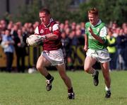 6 June 1999; Seán Óg De Paor of Galway in action against Jody Gormley of London during the Bank of Ireland Connacht Senior Football Championship quarter-final match between London and Galway at Páirc Smárgaid in Ruislip, London, England. Photo by Damien Eagers/Sportsfile