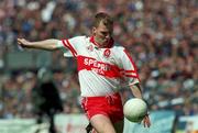 20 June 1999; Johnny McBride of Derry during the Bank of Ireland Ulster Senior Football Championship quarter-final match between Cavan and Derry at Breffni Park in Cavan. Photo by Damien Eagers/Sportsfile