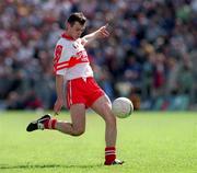 20 June 1999; Paul McFlynn of Derry during the Bank of Ireland Ulster Senior Football Championship quarter-final match between Cavan and Derry at Breffni Park in Cavan. Photo by Damien Eagers/Sportsfile