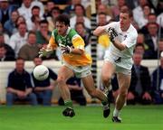 13 June 1999; Ray Malone of Offaly in action against John Quinn of Kildare during the Bank of Ireland Leinster Senior Football Championship quarter-final match between Kildare and Offaly at Croke Park in Dublin. Photo by Damien Eagers/Sportsfile