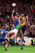 6 June 1999; Tommy Dowd, front, and Nigel Crawford of Meath in action against Fergus Daly and Ciaran Shannon of Wicklow during the Bank of Ireland Leinster Senior Football Championship quarter-final match between Meath and Wicklow at Croke Park in Dublin. Photo by Brendan Moran/Sportsfile