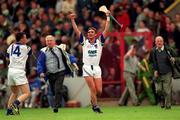 30 May 1999; Tony Browne of Waterford celebrates at the final whistle of the Guinness Munster Senior Hurling Championship quarter-final match between Limerick and Waterford at Páirc Uí Chaoimh in Cork. Photo by Ray McManus/Sportsfile