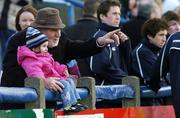 19 February 2006; Two year old  Aoife Doyle enjoys the game with her grandfather Larry Doyle. Leinster Schools Senior Cup, St Mary's v Castleknock, Donnybrook, Dublin. Picture credit: Ciara Lyster / SPORTSFILE