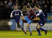 20 February 2006; Declan O'Brien, Drogheda United, in action against Gary Fitzpatrick, Dungannon Swifts. Setanta Cup, Group 1, Drogheda United v Dungannon Swifts, United Park, Drogheda, Co. Louth. Picture credit: Pat Murphy / SPORTSFILE