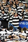 21 February 2006; Belvedere College supporters cheer their team before the start of the match. Leinster Schools Senior Cup, 2nd Round, Gonzaga College v Belvedere College, Donnybrook, Dublin. Picture credit: Damien Eagers / SPORTSFILE