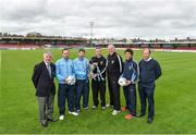 1 May 2014; In attendance at the FAI UMBRO Intermediate Cup Final media day are, from left, Tom Mullane, Secretary Avondale United, David Kiely, Avondale United, John Ryan, Avondale United manager, Diarmuid McNally and Tony Sheridan, manager and assistant manager UCD AFC respectively, James Timmons, UCD AFC, and Kevin Daly, Chairman Avondale United. Turners Cross, Cork. Picture credit: Barry Cregg / SPORTSFILE