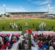 2 May 2014; A general view of Ravenhill Park as the Ulster players make their way out ahead of the game. Celtic League 2013/14, Round 21, Ulster v Leinster. Ravenhill Park, Belfast, Co. Antrim. Picture credit: Stephen McCarthy / SPORTSFILE